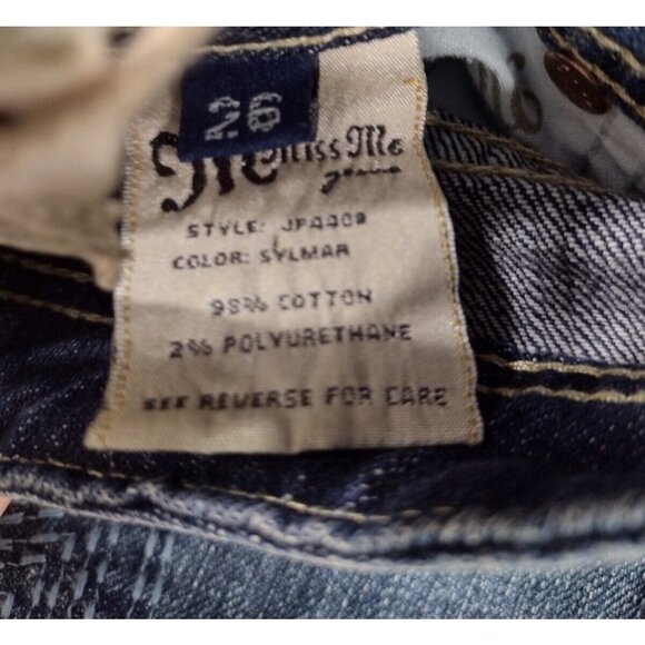 Miss Me NEW Boyfriend Dark Wash Mid Rise Distressed Crop Jeans Women's Size‎ 26 - Picture 12 of 13
